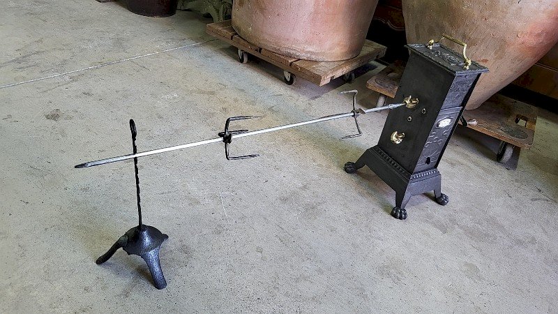 TOURNE BROCHE MECANIQUE ANCIEN J ALRAM CETTE REVISE ET GARANTIE N° 1