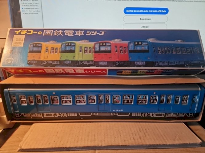 Train En Tole A Friction  made in japan - long 43 Cm ICHIKO QUASI NEUF
