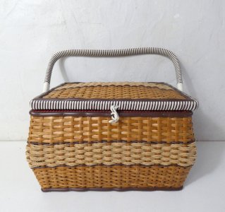 rattan worker and scoubidou seamstress vintage sewing box haberdashery