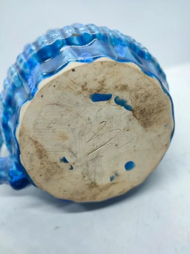 tres beau pichet ancien en gres flammé signé Metenier en bon etat