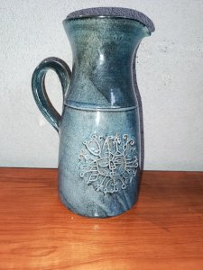 very beautiful pitcher/vase signed les cyclades (roland zobel?) in good condition