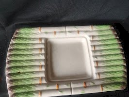 1950/1960 Barbotine  Niderviller /FRANCE / plat à asperges 