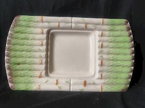 1950/1960 Barbotine  Niderviller /FRANCE / plat à asperges 