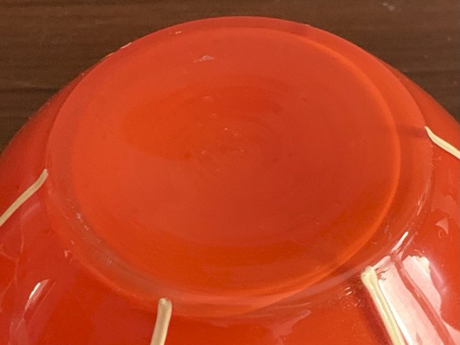 Très belle boite en verre émaillé orange art nouveau sécession viennoise loetz?