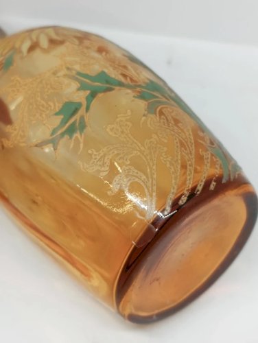 tres belle bouteille montjoye? legras? à decor floral emaillée en bon etat