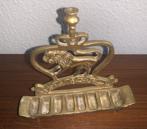 Très belle et ancienne lampe Hanoukkia hanouka traditionnelle Pologne