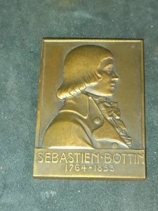 tres belle medaille en bronze de 1947 representant sebastien bottin en bon etat