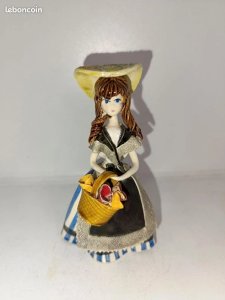 Very beautiful handmade and painted porcelain statuette signed Cythère in good condition.