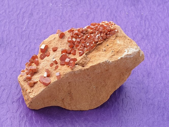 Très belle Vanadinite du Maroc avec cristaux bien formés longueur 5 cm