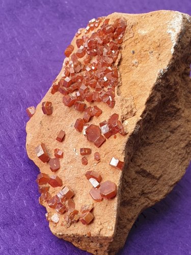 Très belle Vanadinite du Maroc avec cristaux bien formés longueur 5 cm