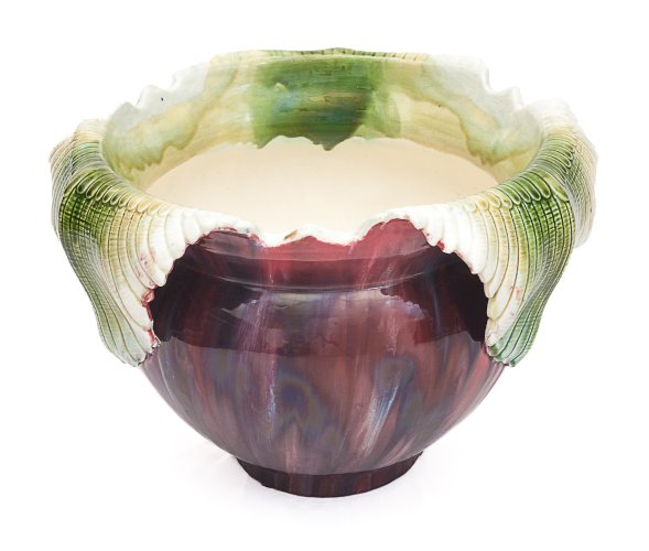 Très grand Cache-pot majolique Art Nouveau