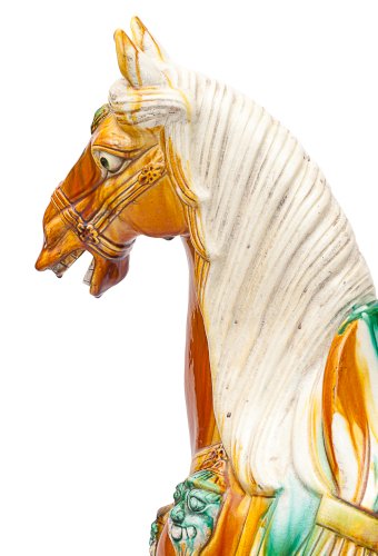Très grand cheval Chinois en céramique