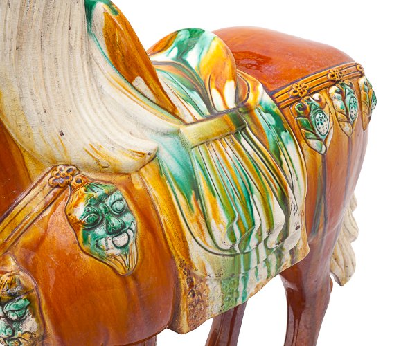 Très grand cheval Chinois en céramique
