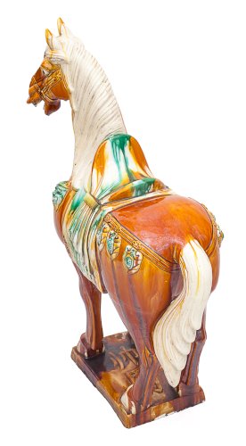 Très grand cheval Chinois en céramique