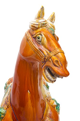 Très grand cheval Chinois en céramique