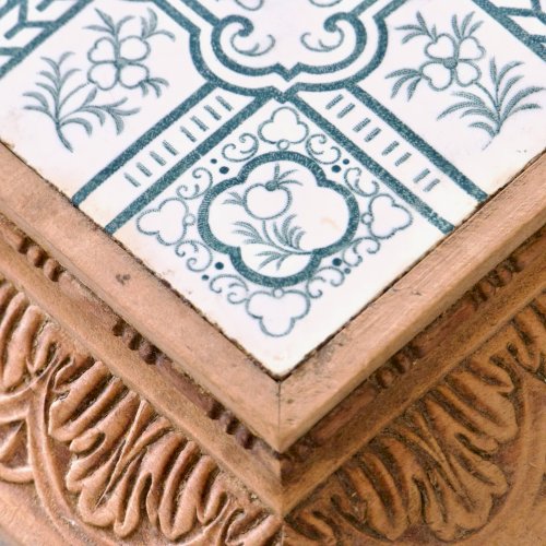 Très grand dessous de plat terre de fer XIXe Le Favori oiseau