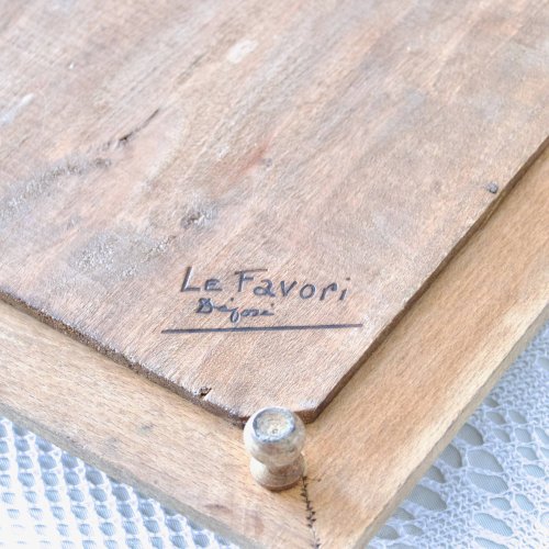 Très grand dessous de plat terre de fer XIXe Le Favori oiseau