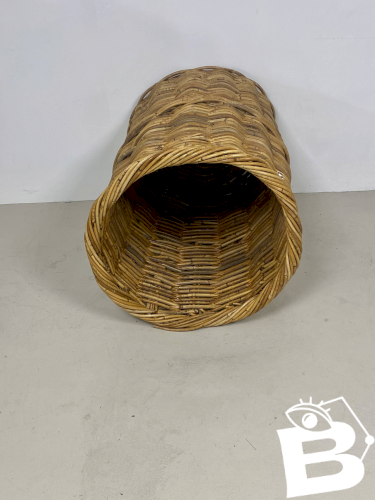 Très grand panier vintage en rotin – Décoration rétro
