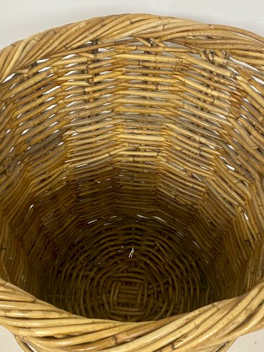 Très grand panier vintage en rotin – Décoration rétro