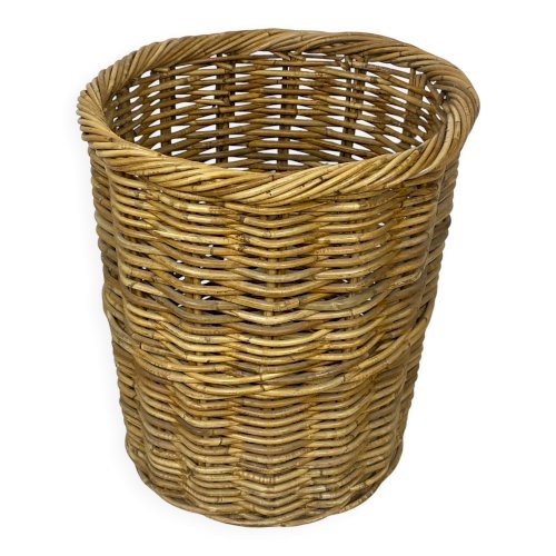Très grand panier vintage en rotin – Décoration rétro