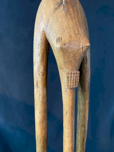 Très grand pilon rituel de cérémonie Sénoufo Côte d'Ivoire Burkina bois de néré