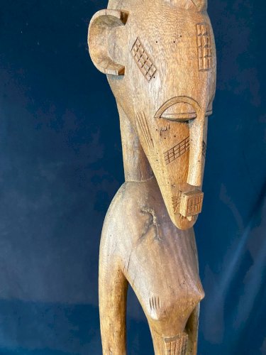 Très grand pilon rituel de cérémonie Sénoufo Côte d'Ivoire Burkina bois de néré