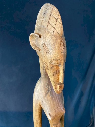 Très grand pilon rituel de cérémonie Sénoufo Côte d'Ivoire Burkina bois de néré