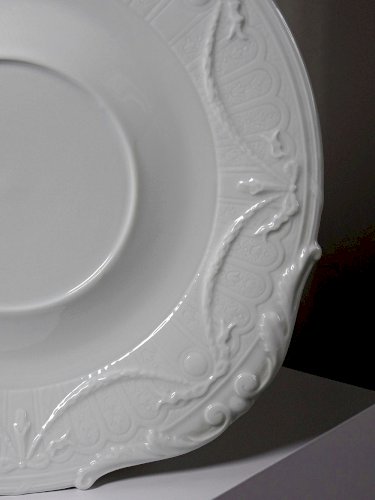 Très grand plat coupe centre de table Lafarge & Co porcelaine Limoges vintage