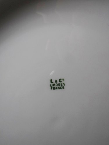Très grand plat coupe centre de table Lafarge & Co porcelaine Limoges vintage