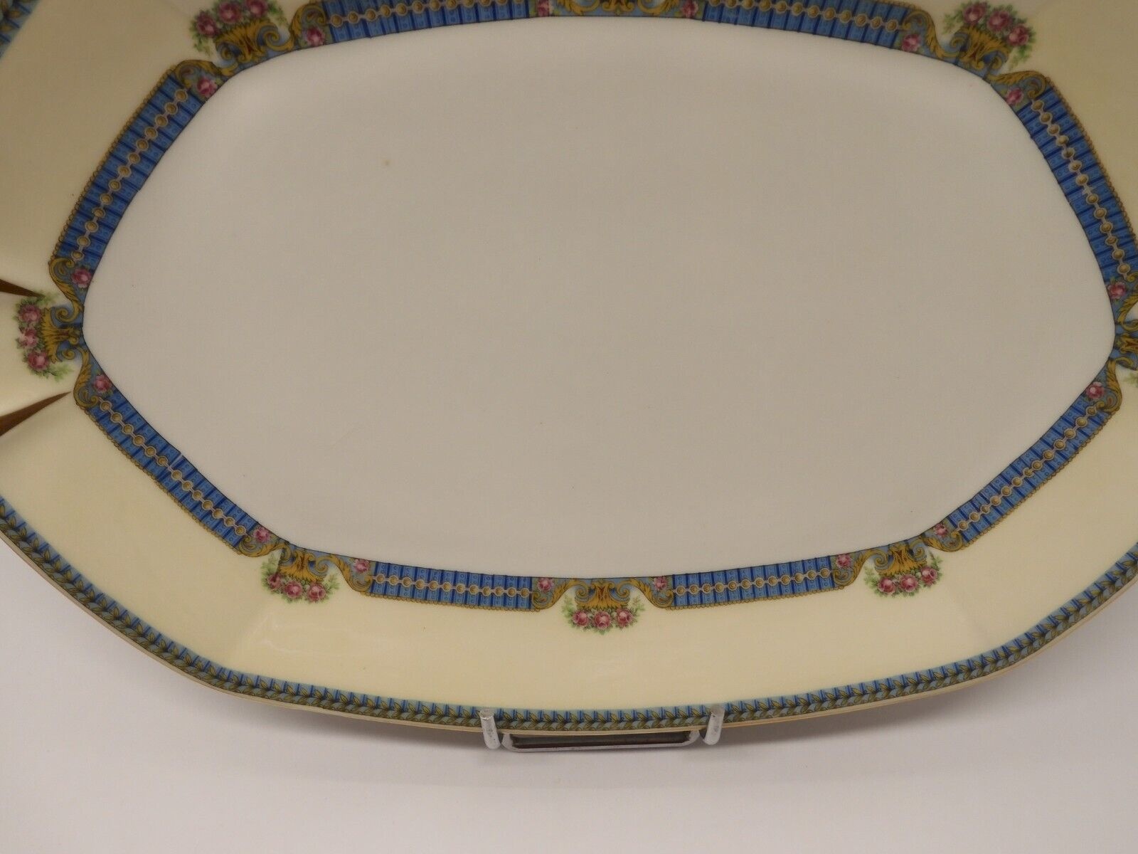 GRAND PLAT DE Service A Poisson Décors Avec Dorure Porcelaine 55 Cm EUR