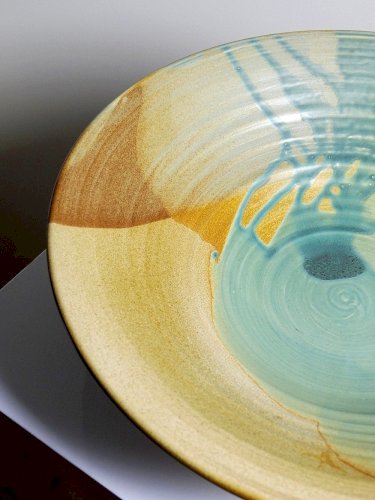 Très grande coupe à fruits Egbert Boonstra artisanat Pays-Bas céramique vintage