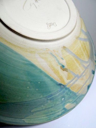 Très grande coupe à fruits Egbert Boonstra artisanat Pays-Bas céramique vintage