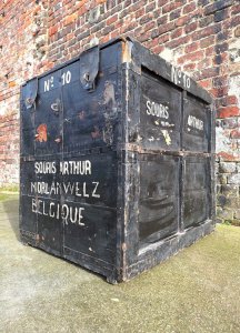 Très Grande Malle de Voyage Ancienne, Coffre Vintage