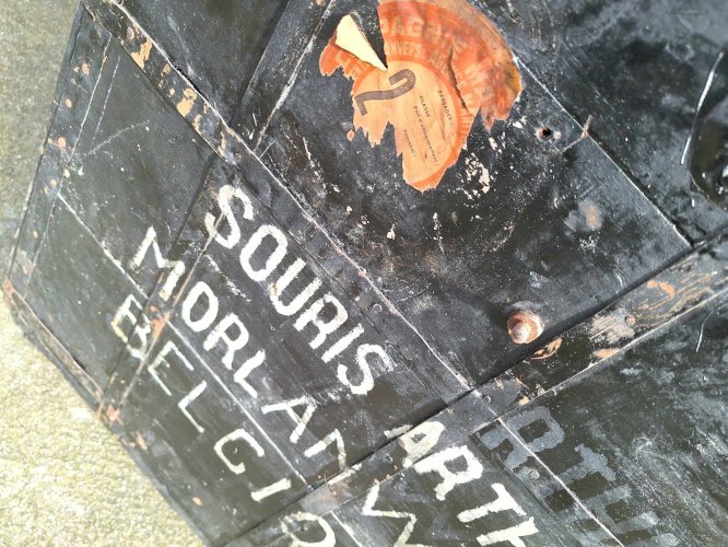 Très Grande Malle de Voyage Ancienne, Coffre Vintage