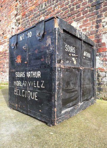 Très Grande Malle de Voyage Ancienne, Coffre Vintage