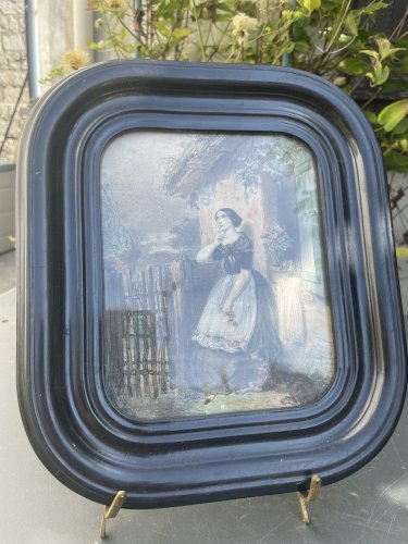 Très joli cadre Napoléon III avec Portrait  XIXème