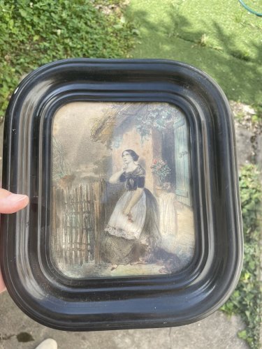 Très joli cadre Napoléon III avec Portrait  XIXème