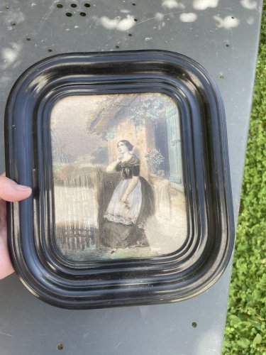 Très joli cadre Napoléon III avec Portrait  XIXème