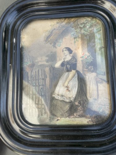 Très joli cadre Napoléon III avec Portrait  XIXème