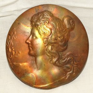 VERY PRETTY & IMPORTANT ART NOUVEAU BELT BUCKLE in BRONZE COLLECTION D