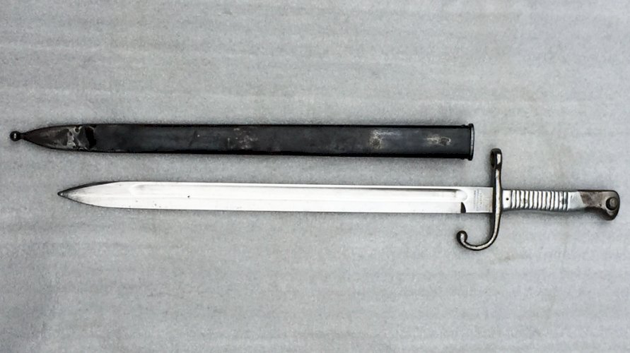 TRES RARE BAIONNETTE / SABRE COURT MODELO ARGENTINO 1891 ARGENTINE XIX ORIGINAL