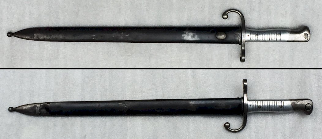 TRES RARE BAIONNETTE / SABRE COURT MODELO ARGENTINO 1891 ARGENTINE XIX ORIGINAL