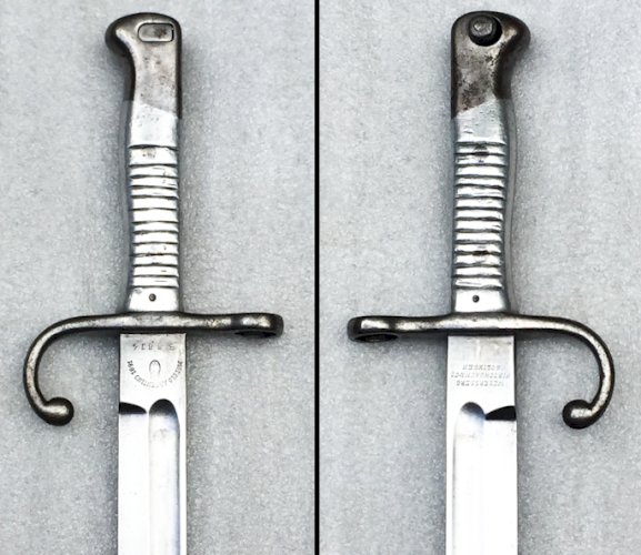 TRES RARE BAIONNETTE / SABRE COURT MODELO ARGENTINO 1891 ARGENTINE XIX ORIGINAL
