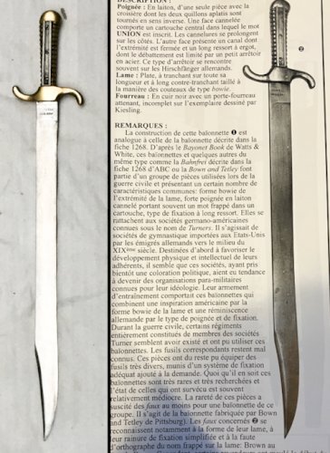 Très Rare BAIONNETTE USA AMÉRICAINE TURNER XX Reproduction