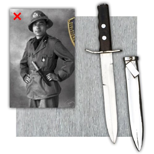 TRES RARE DAGUE / POIGNARD DE L'ARMÉE ITALIENNE MOD.1935 - MVSN - WW2 - ORIGINAL