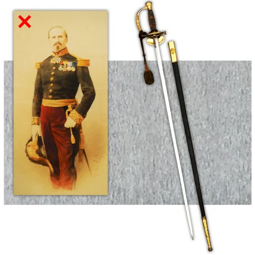 TRES RARE ÉPÉE DE GÉNÉRAL DE BRIGADE FRANCAIS SECOND EMPIRE 2 ÉTOILES XIX ORIGINAL