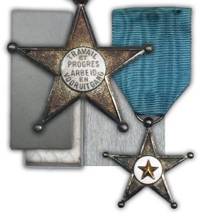 VERY RARE BILINGUAL SERVICE STAR - CONGO BELGE - LEOPOLD III - ORIGINAL