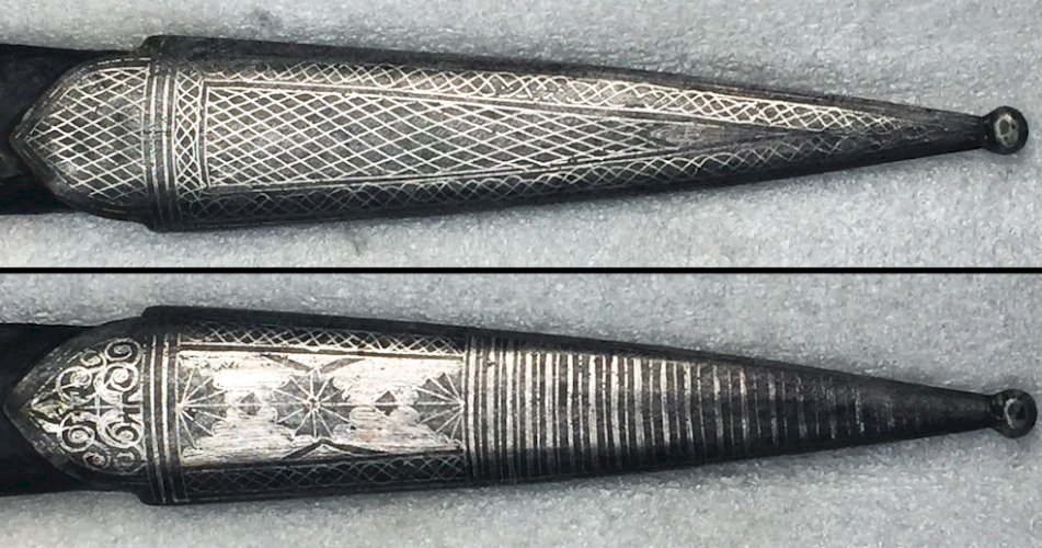 TRES RARE & LUXUEUX POIGNARD '' KANDJAR / KINDJAL / KINJAL '',GRAVÉ ARGENT SILVER / , XIX, ORIGINAL