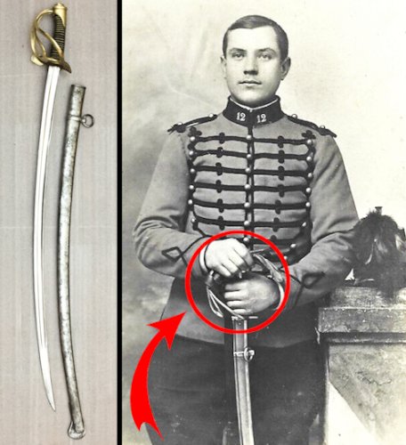 TRES RARE & MASSIF SABRE DE CAVALERIE LÉGÈRE FRANCAISE MEME N° CHATELLERAULT M 1822 XIX ORIGINAL