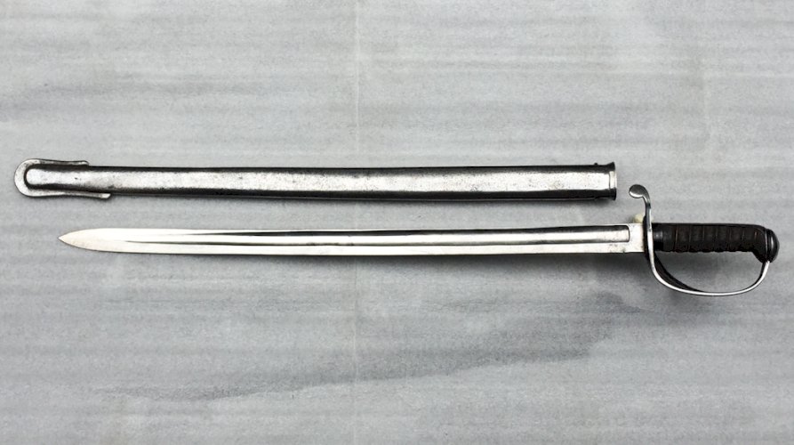 TRES RARE : SABRE ANGLAIS COURT D'ARTILLERIE M1821 ROYAM 1850-70 REINE VICTORIA XIX ORIGINAL